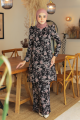 KURUNG FLORENCE - OLEANDER IN BLACK