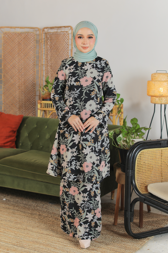 KURUNG FLOURISH - EMBUN IN BLACK