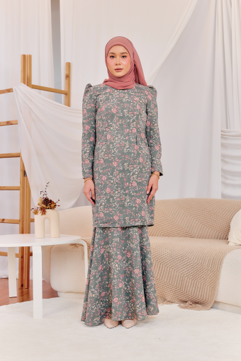 KURUNG MODISH - HANA IN DUSTY GREEN